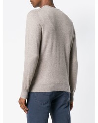 hellbeige Pullover mit einem Rundhalsausschnitt von Aspesi