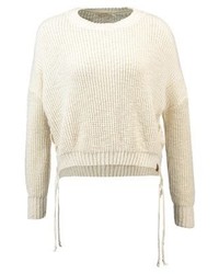 hellbeige Pullover mit einem Rundhalsausschnitt von Double Agent