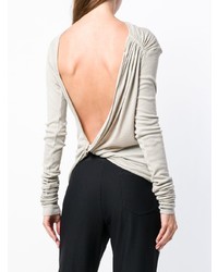 hellbeige Pullover mit einem Rundhalsausschnitt von Rick Owens Lilies