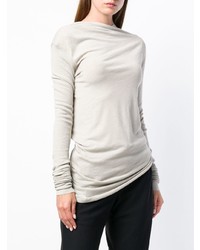 hellbeige Pullover mit einem Rundhalsausschnitt von Rick Owens Lilies