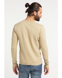 hellbeige Pullover mit einem Rundhalsausschnitt von Dreimaster