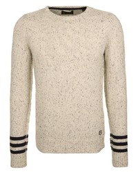 hellbeige Pullover mit einem Rundhalsausschnitt von Dstrezzed