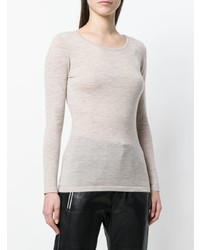 hellbeige Pullover mit einem Rundhalsausschnitt von N.Peal