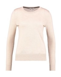 hellbeige Pullover mit einem Rundhalsausschnitt von Gap