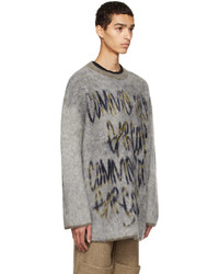 hellbeige Pullover mit einem Rundhalsausschnitt von Comme Des Garcons Homme Plus