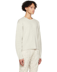 hellbeige Pullover mit einem Rundhalsausschnitt von John Elliott