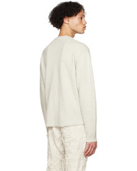 hellbeige Pullover mit einem Rundhalsausschnitt von John Elliott