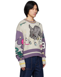 hellbeige Pullover mit einem Rundhalsausschnitt von Kenzo