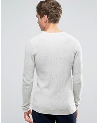 hellbeige Pullover mit einem Rundhalsausschnitt von Selected