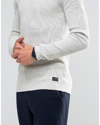 hellbeige Pullover mit einem Rundhalsausschnitt von Selected