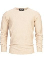 hellbeige Pullover mit einem Rundhalsausschnitt von INDICODE