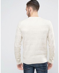 hellbeige Pullover mit einem Rundhalsausschnitt von Farah