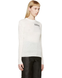 hellbeige Pullover mit einem Rundhalsausschnitt von Loewe