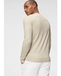 hellbeige Pullover mit einem Rundhalsausschnitt von Izod