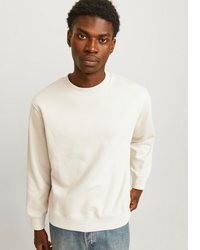hellbeige Pullover mit einem Rundhalsausschnitt von Jack & Jones