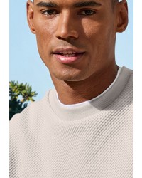 hellbeige Pullover mit einem Rundhalsausschnitt von John Devin