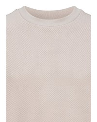 hellbeige Pullover mit einem Rundhalsausschnitt von John Devin