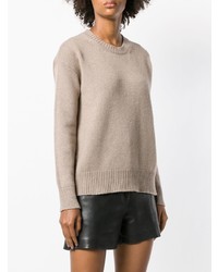 hellbeige Pullover mit einem Rundhalsausschnitt von Etro