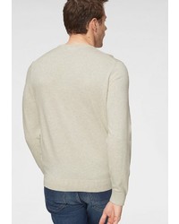 hellbeige Pullover mit einem Rundhalsausschnitt von Lacoste