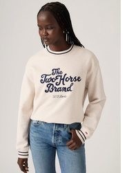 hellbeige Pullover mit einem Rundhalsausschnitt von Levi's
