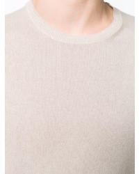 hellbeige Pullover mit einem Rundhalsausschnitt von Cruciani