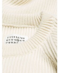 hellbeige Pullover mit einem Rundhalsausschnitt von Maison Margiela