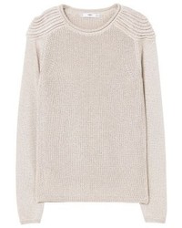 hellbeige Pullover mit einem Rundhalsausschnitt von Mango
