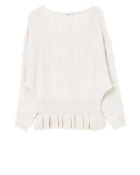 hellbeige Pullover mit einem Rundhalsausschnitt von Mango