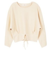 hellbeige Pullover mit einem Rundhalsausschnitt von Mango