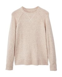 hellbeige Pullover mit einem Rundhalsausschnitt von Mango