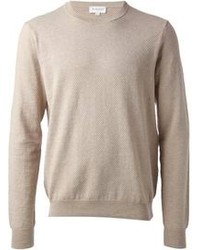 hellbeige Pullover mit einem Rundhalsausschnitt von Melindagloss