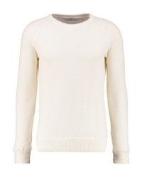 hellbeige Pullover mit einem Rundhalsausschnitt von Minimum