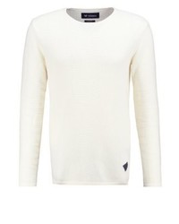 hellbeige Pullover mit einem Rundhalsausschnitt von Minimum