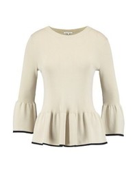 hellbeige Pullover mit einem Rundhalsausschnitt von mint&berry