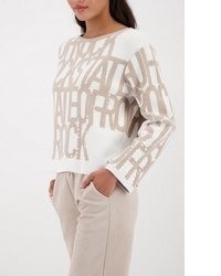 hellbeige Pullover mit einem Rundhalsausschnitt von MONARI