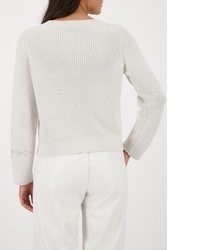 hellbeige Pullover mit einem Rundhalsausschnitt von MONARI