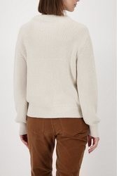 hellbeige Pullover mit einem Rundhalsausschnitt von MONARI