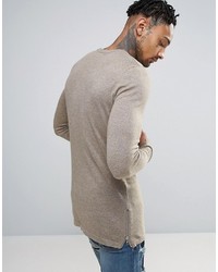hellbeige Pullover mit einem Rundhalsausschnitt von Asos