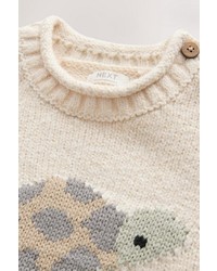 hellbeige Pullover mit einem Rundhalsausschnitt von next
