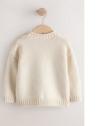hellbeige Pullover mit einem Rundhalsausschnitt von next