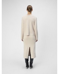 hellbeige Pullover mit einem Rundhalsausschnitt von Object