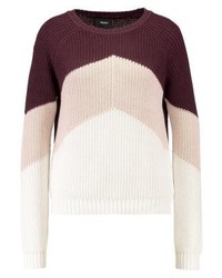 hellbeige Pullover mit einem Rundhalsausschnitt von Object