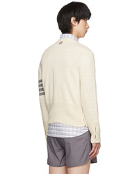 hellbeige Pullover mit einem Rundhalsausschnitt von Thom Browne