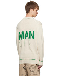 hellbeige Pullover mit einem Rundhalsausschnitt von Junya Watanabe