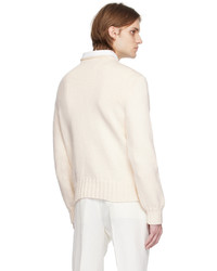 hellbeige Pullover mit einem Rundhalsausschnitt von Ralph Lauren Purple Label