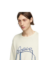 hellbeige Pullover mit einem Rundhalsausschnitt von Loewe
