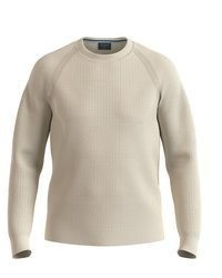 hellbeige Pullover mit einem Rundhalsausschnitt von Olymp