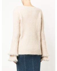 hellbeige Pullover mit einem Rundhalsausschnitt von Alice McCall