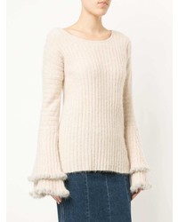 hellbeige Pullover mit einem Rundhalsausschnitt von Alice McCall