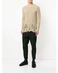 hellbeige Pullover mit einem Rundhalsausschnitt von Song For The Mute